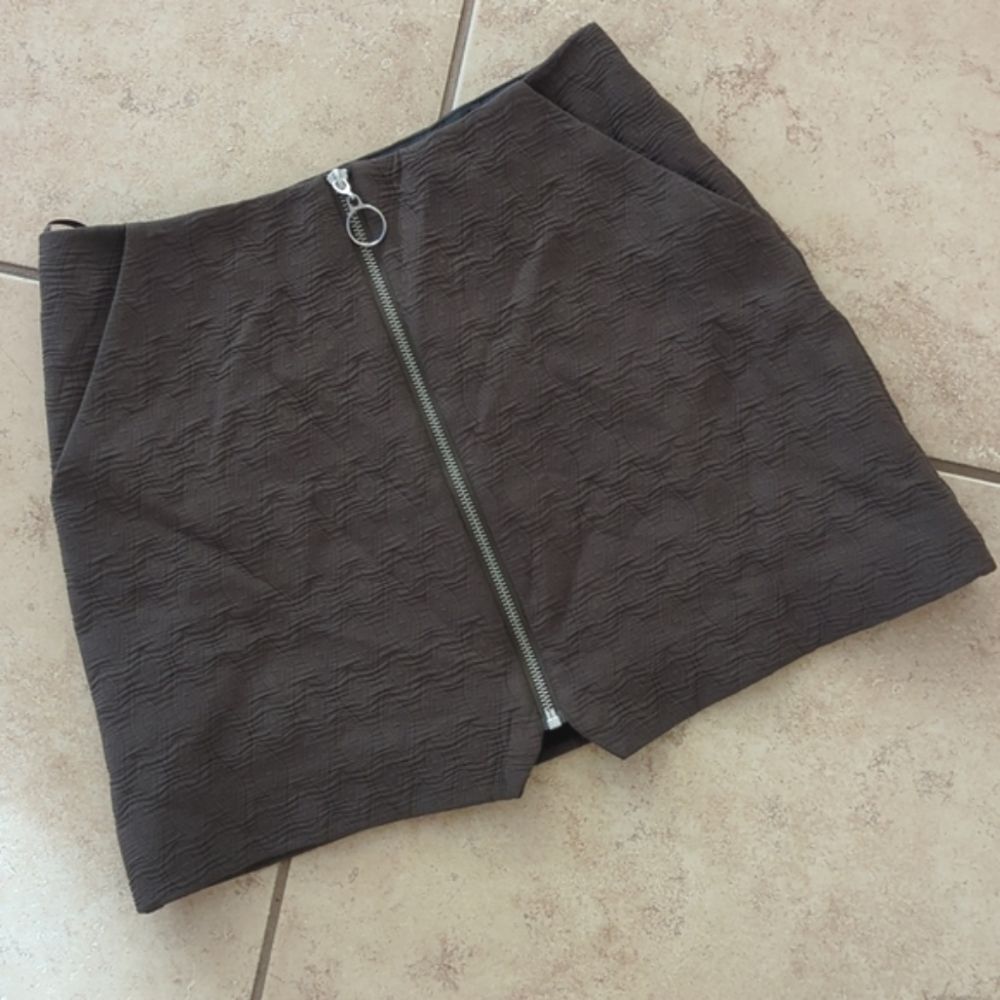 NWT Topshop Green Zippered Mini Skirt - 4